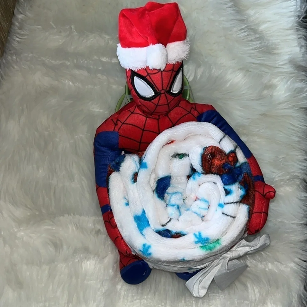 🆕Marvel Spiderman Buddy and Throw Blanket Plush Doll 50”x60” Holiday